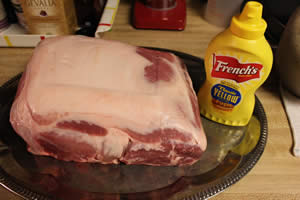 Pork butt out of package